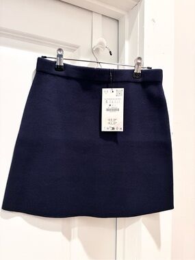 Zara Navy Straight Mini Skirt - Women's